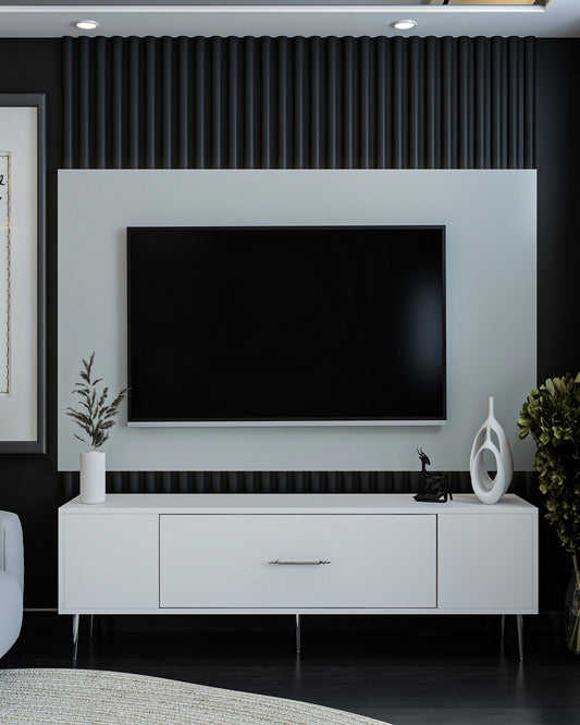 Έπιπλο Τηλεόρασης TV Βάση Σύνθεση Λευκό Silver | 475OLV1170
