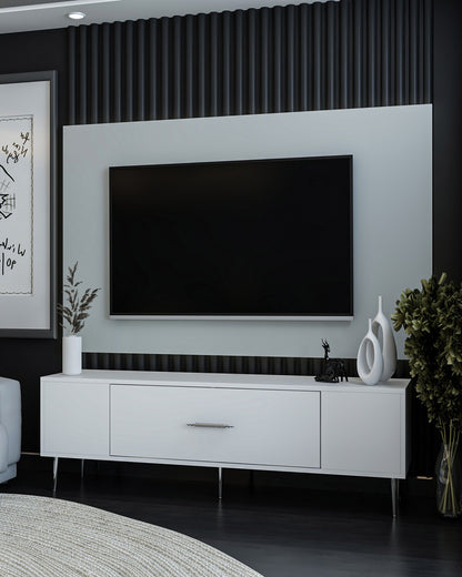 Έπιπλο Τηλεόρασης TV Βάση Σύνθεση Λευκό Silver | 475OLV1170
