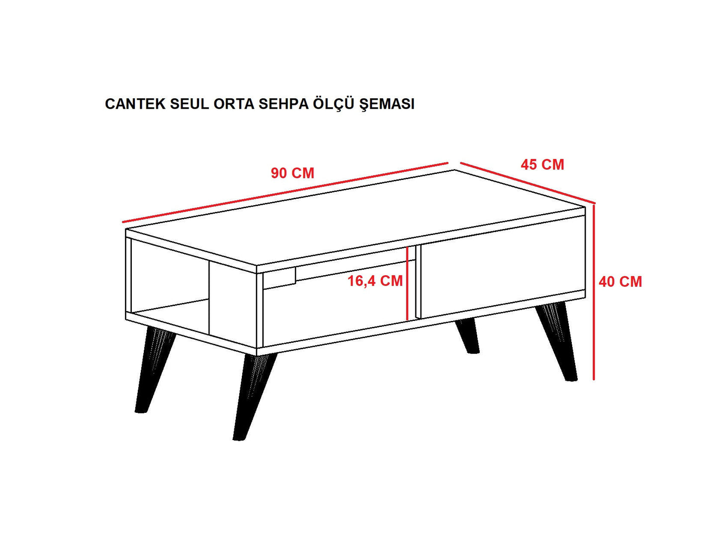 Τραπεζάκι Σαλονιού Λευκό 90 x 45 x 40 εκ GR475OLV1326
