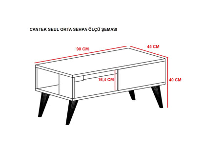Τραπεζάκι Σαλονιού Λευκό 90 x 45 x 40 εκ GR475OLV1326