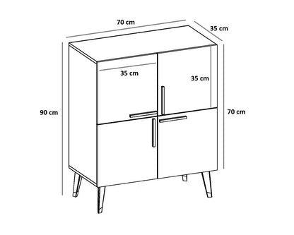 Μπουφές Ανθρακί 70x35x90cm | 475OLV1713