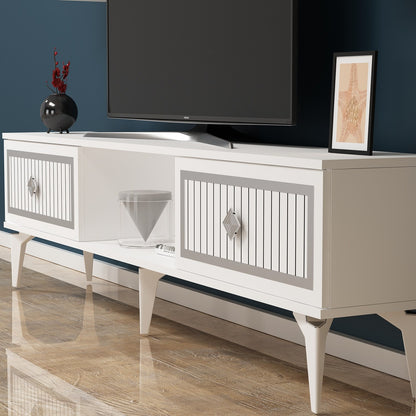 Έπιπλο Τηλεόρασης TV Βάση Σύνθεση Λευκό Silver | 475OLV2640