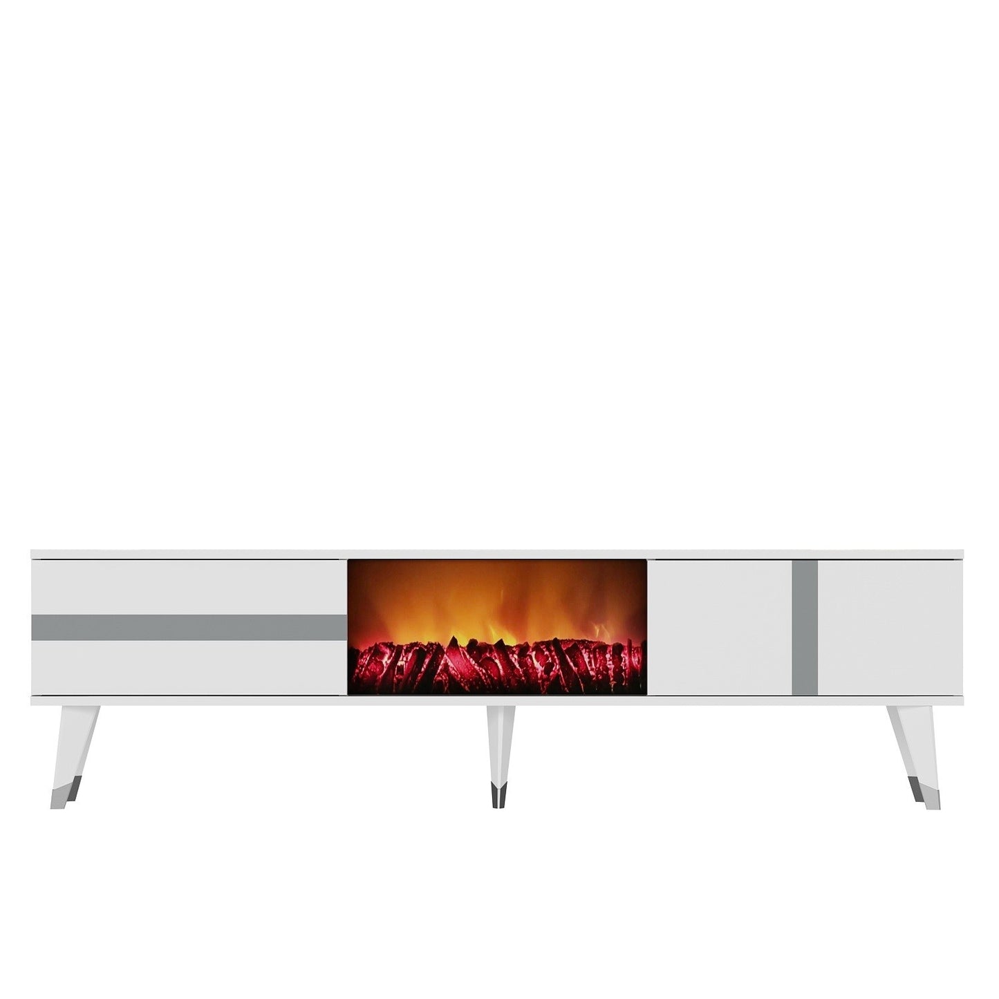Έπιπλο Τηλεόρασης TV Βάση Σύνθεση Λευκό Silver | 475OLV2654