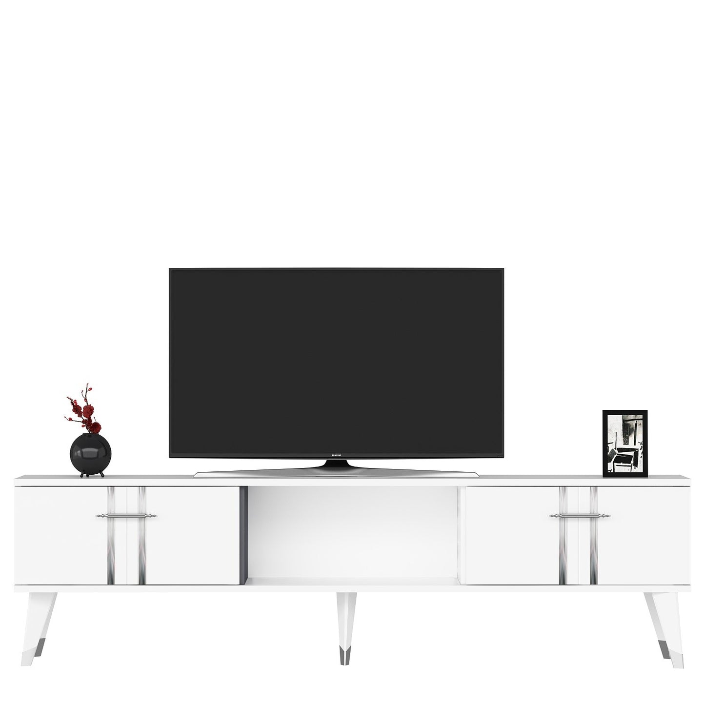 Έπιπλο Τηλεόρασης TV Βάση Σύνθεση Λευκό Silver | 475OLV2699