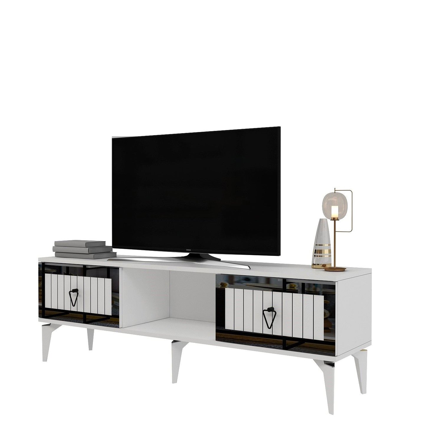 Έπιπλο Τηλεόρασης TV Βάση Σύνθεση Λευκό Silver | 475OLV2908