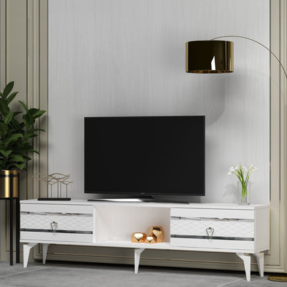 Έπιπλο Τηλεόρασης TV Βάση Σύνθεση Λευκό Silver | 475OLV2916