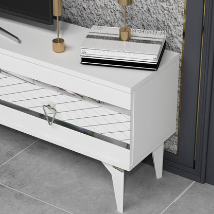 Έπιπλο Τηλεόρασης TV Βάση Σύνθεση Λευκό Silver | 475OLV2916