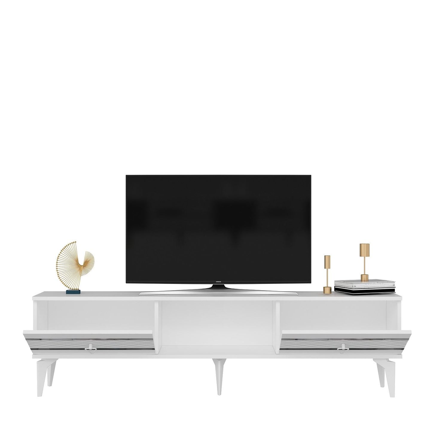 Έπιπλο Τηλεόρασης TV Βάση Σύνθεση Λευκό Silver | 475OLV2916