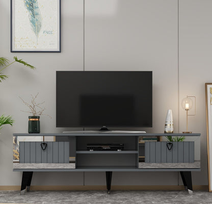 Έπιπλο Τηλεόρασης TV Βάση Σύνθεση Ανθρακί Silver | 475OLV2918