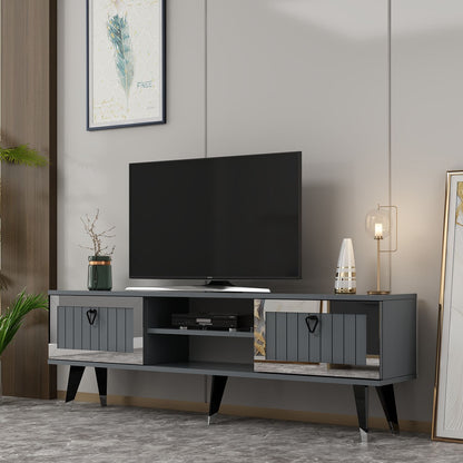 Έπιπλο Τηλεόρασης TV Βάση Σύνθεση Ανθρακί Silver | 475OLV2918