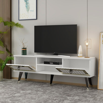 Έπιπλο Τηλεόρασης TV Βάση Σύνθεση Λευκό Χρυσό | 475OLV2919