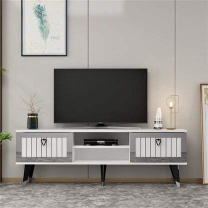 Έπιπλο Τηλεόρασης TV Βάση Σύνθεση Λευκό Silver | 475OLV2920
