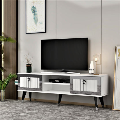 Έπιπλο Τηλεόρασης TV Βάση Σύνθεση Λευκό Silver | 475OLV2920
