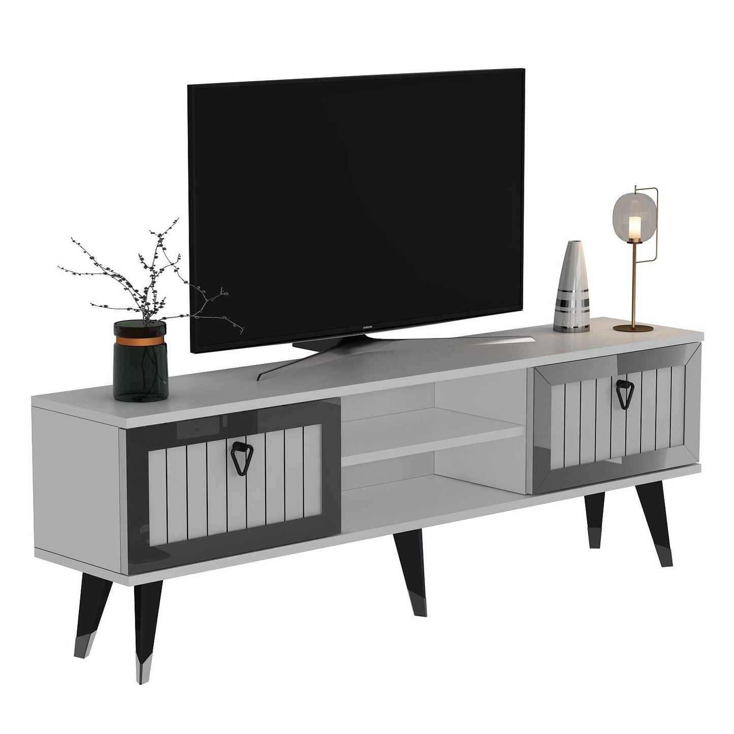 Έπιπλο Τηλεόρασης TV Βάση Σύνθεση Λευκό Silver | 475OLV2920