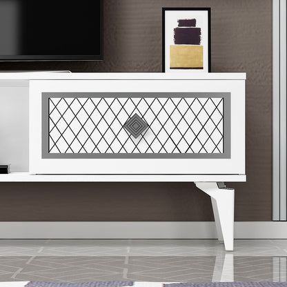 Έπιπλο Τηλεόρασης TV Βάση Σύνθεση Λευκό Silver | 475OLV2926