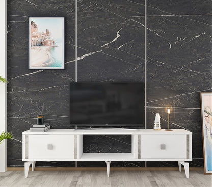 Έπιπλο Τηλεόρασης TV Βάση Σύνθεση Λευκό Silver | 475OLV2932