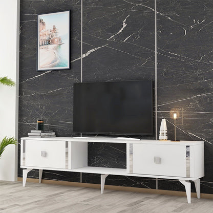 Έπιπλο Τηλεόρασης TV Βάση Σύνθεση Λευκό Silver | 475OLV2932