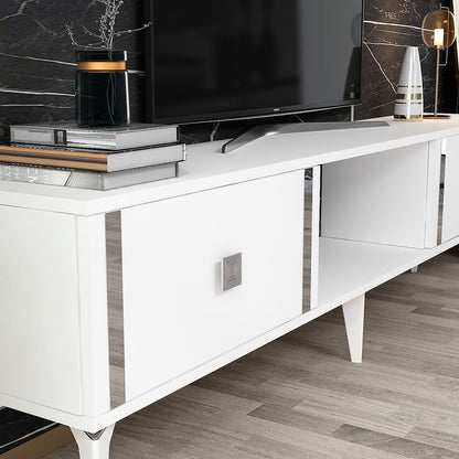 Έπιπλο Τηλεόρασης TV Βάση Σύνθεση Λευκό Silver | 475OLV2932