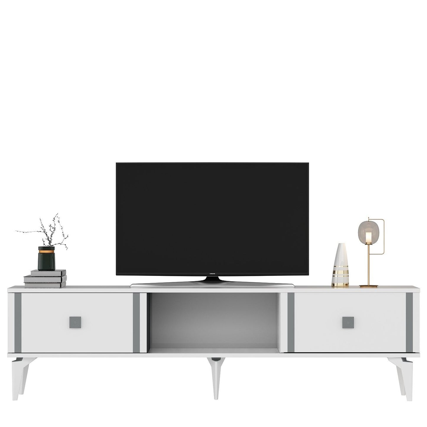 Έπιπλο Τηλεόρασης TV Βάση Σύνθεση Λευκό Silver | 475OLV2932