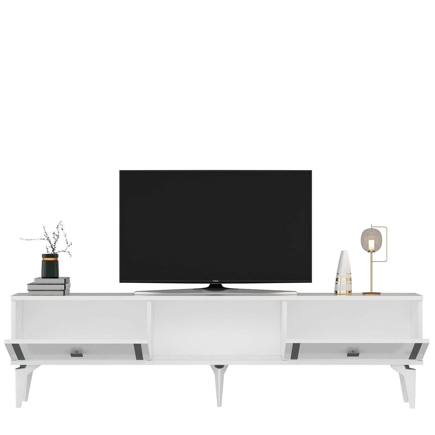 Έπιπλο Τηλεόρασης TV Βάση Σύνθεση Λευκό Silver | 475OLV2932