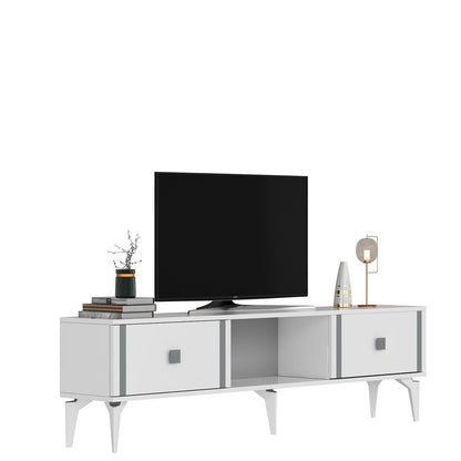 Έπιπλο Τηλεόρασης TV Βάση Σύνθεση Λευκό Silver | 475OLV2932