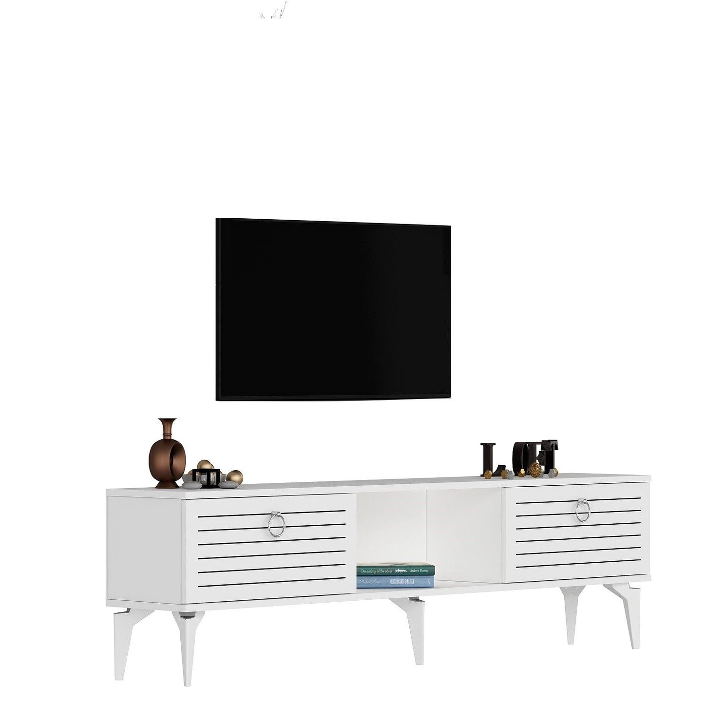 Έπιπλο Τηλεόρασης TV Βάση Σύνθεση Λευκό | 475OLV2934