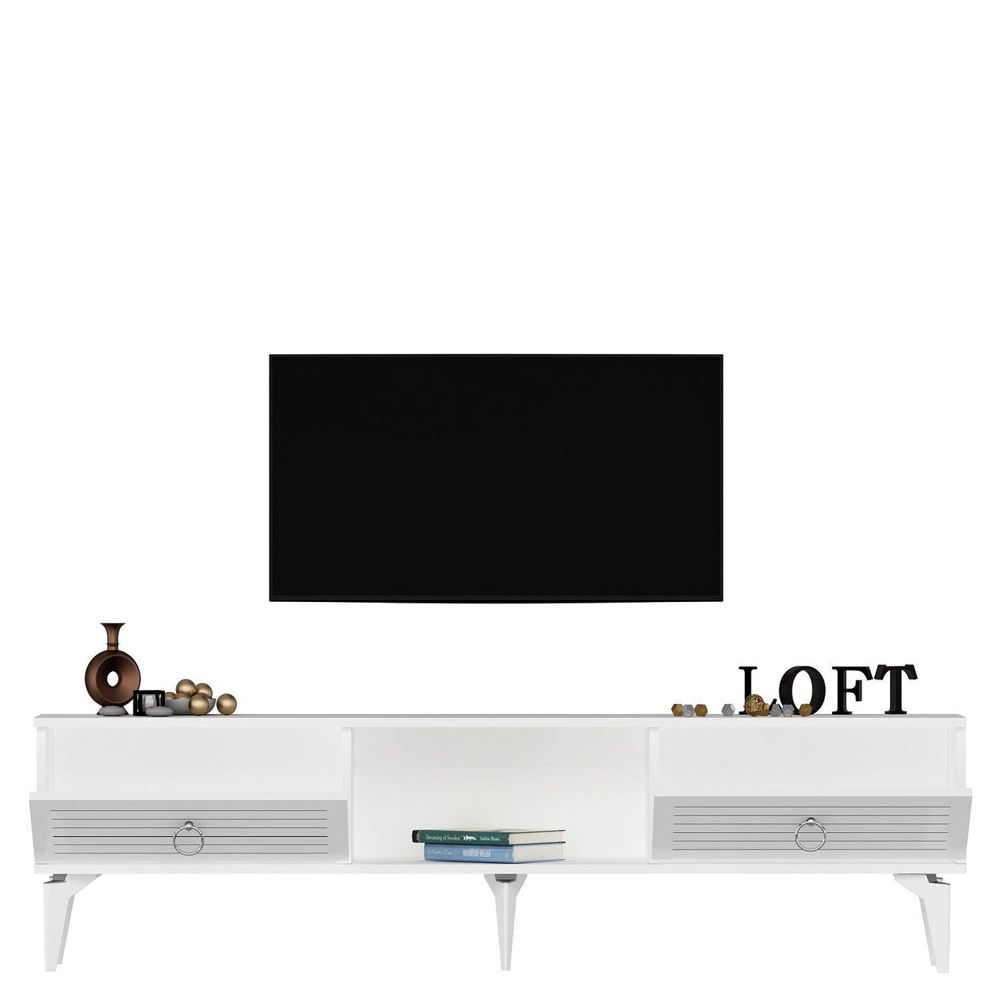 Έπιπλο Τηλεόρασης TV Βάση Σύνθεση Λευκό | 475OLV2934