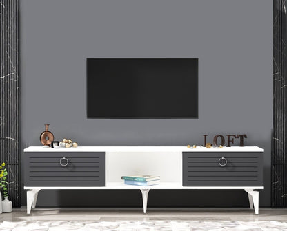 Έπιπλο Τηλεόρασης TV Βάση Σύνθεση Λευκό Ανθρακί | 475OLV2935