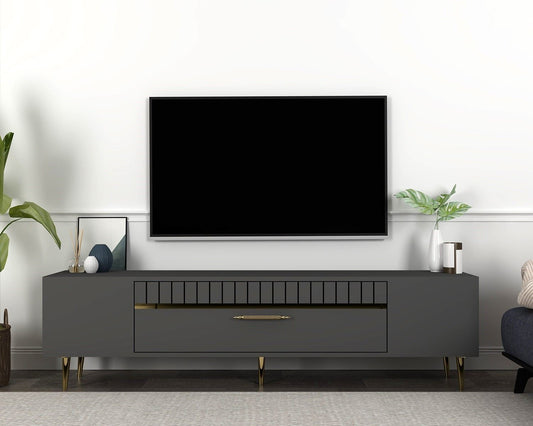 Έπιπλο Τηλεόρασης TV Βάση Σύνθεση Ανθρακί Χρυσό | 475OLV2985