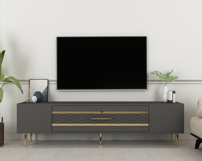 Έπιπλο Τηλεόρασης TV Βάση Σύνθεση Ανθρακί Χρυσό | 475OLV2995