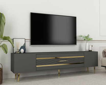 Έπιπλο Τηλεόρασης TV Βάση Σύνθεση Ανθρακί Χρυσό | 475OLV2995