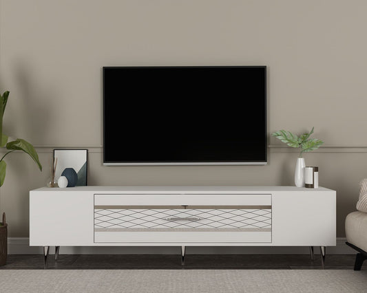 Έπιπλο Τηλεόρασης TV Βάση Σύνθεση Λευκό Silver | 475OLV3001