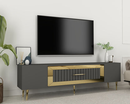 Έπιπλο Τηλεόρασης TV Βάση Σύνθεση Ανθρακί Χρυσό | 475OLV3005