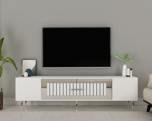 Έπιπλο Τηλεόρασης TV Βάση Σύνθεση Λευκό Silver | 475OLV3011