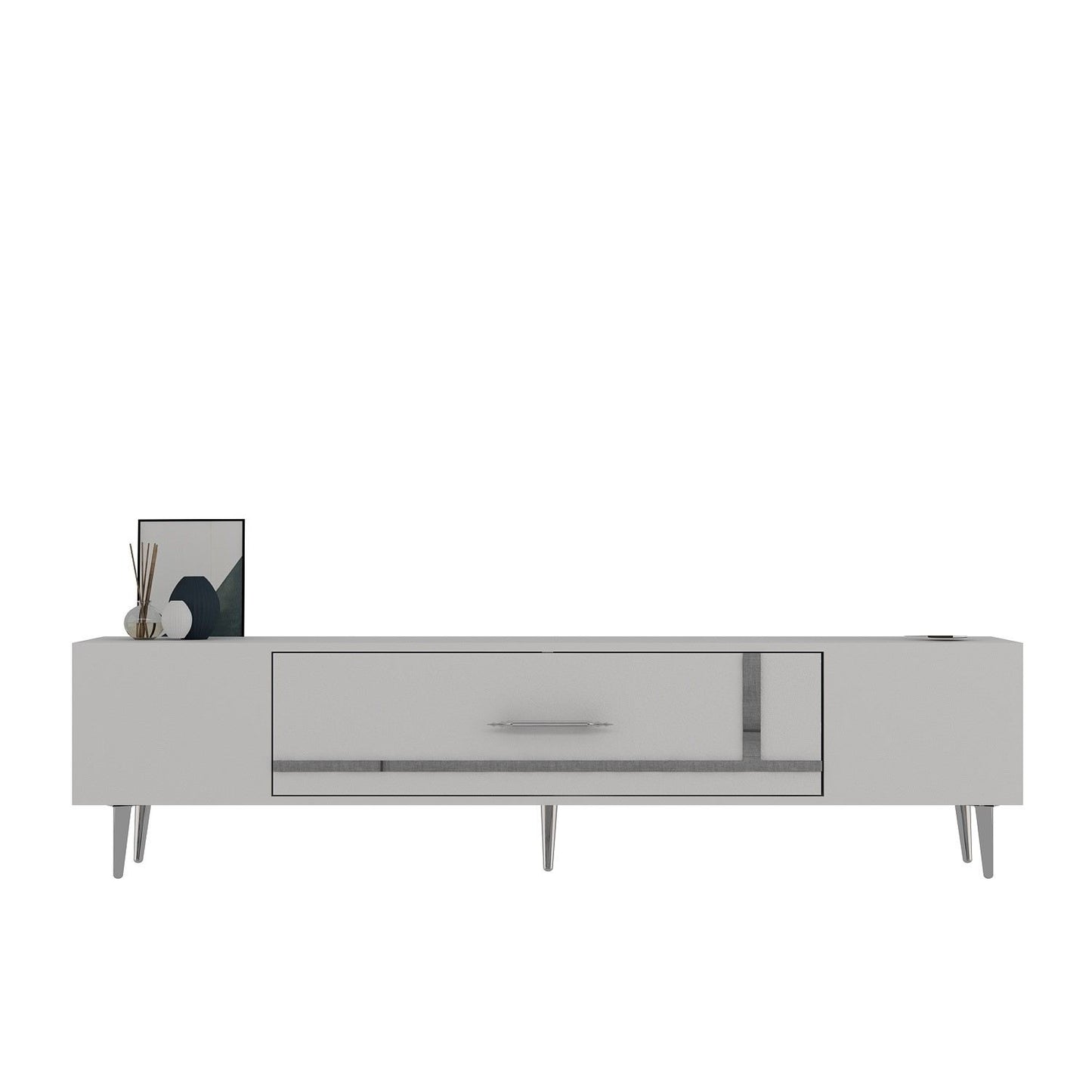 Έπιπλο Τηλεόρασης TV Βάση Σύνθεση Λευκό Silver | 475OLV3019