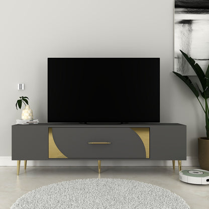 Έπιπλο Τηλεόρασης TV Βάση Σύνθεση Ανθρακί Χρυσό | 475OLV3021