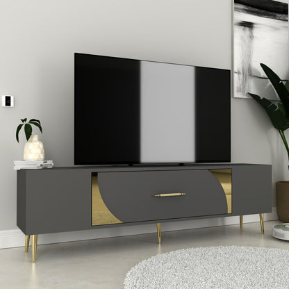 Έπιπλο Τηλεόρασης TV Βάση Σύνθεση Ανθρακί Χρυσό | 475OLV3021