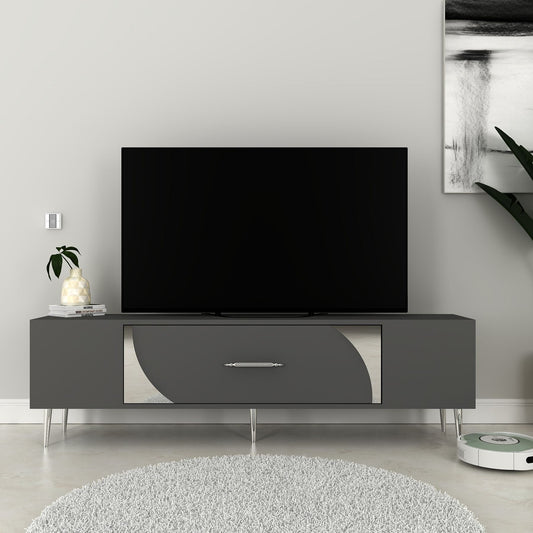 Έπιπλο Τηλεόρασης TV Βάση Σύνθεση Ανθρακί Silver | 475OLV3024