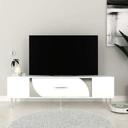 Έπιπλο Τηλεόρασης TV Βάση Σύνθεση Λευκό Silver | 475OLV3025