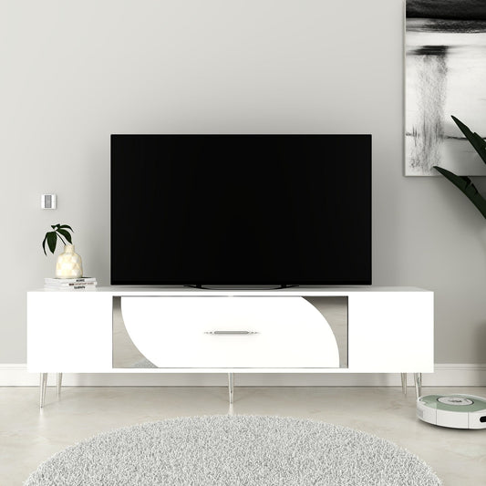 Έπιπλο Τηλεόρασης TV Βάση Σύνθεση Λευκό Silver | 475OLV3025