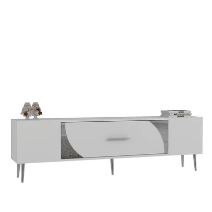 Έπιπλο Τηλεόρασης TV Βάση Σύνθεση Λευκό Silver | 475OLV3025