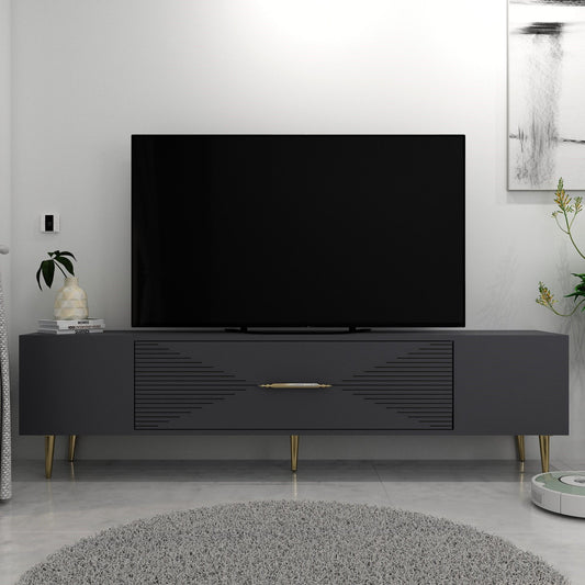 Έπιπλο Τηλεόρασης TV Βάση Σύνθεση Ανθρακί Χρυσό | 475OLV3033