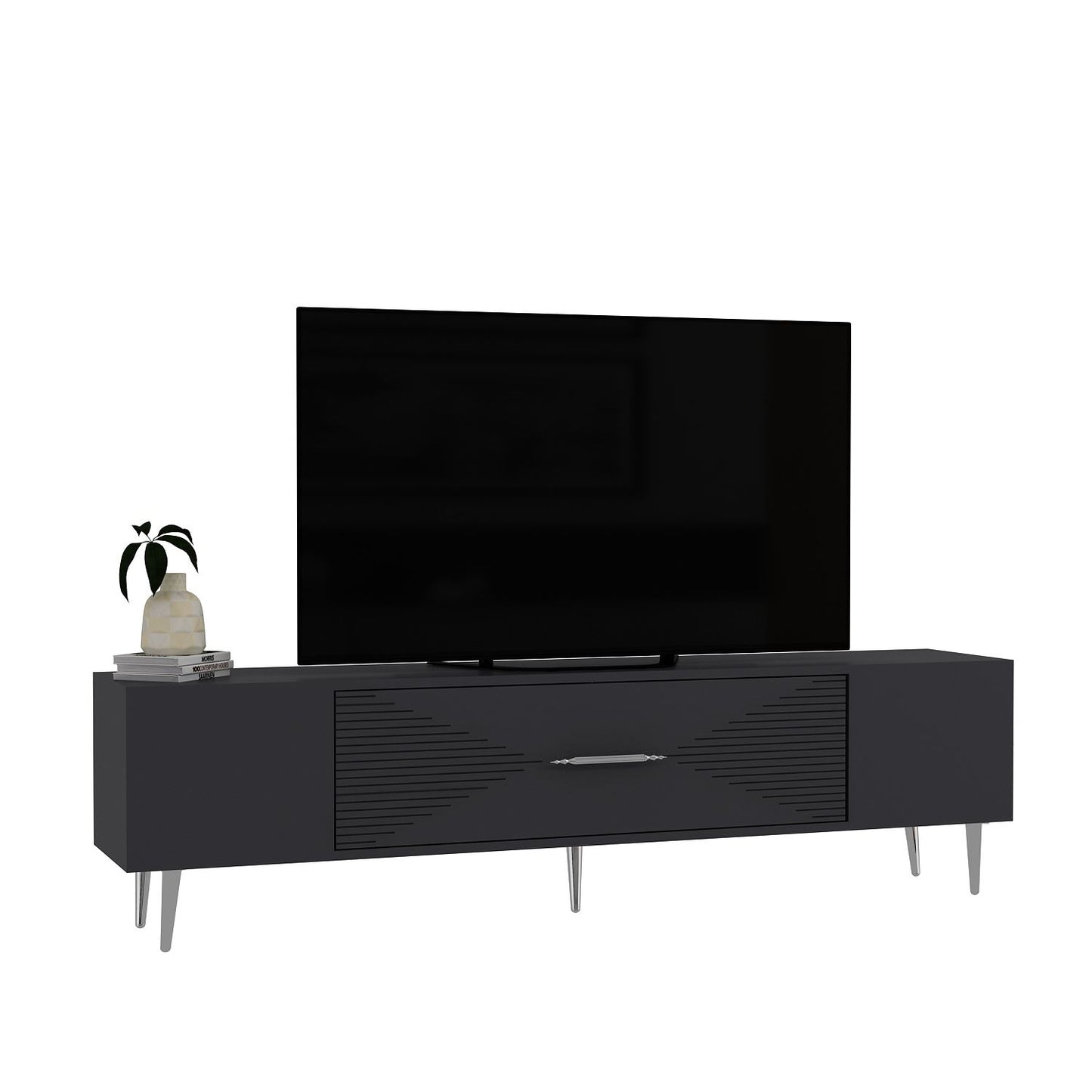 Έπιπλο Τηλεόρασης TV Βάση Σύνθεση Ανθρακί Silver | 475OLV3036