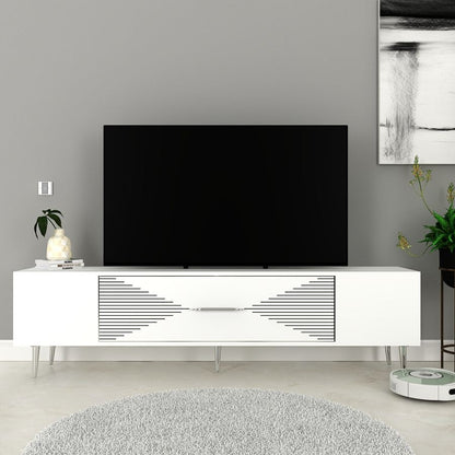 Έπιπλο Τηλεόρασης TV Βάση Σύνθεση Λευκό Silver | 475OLV3037