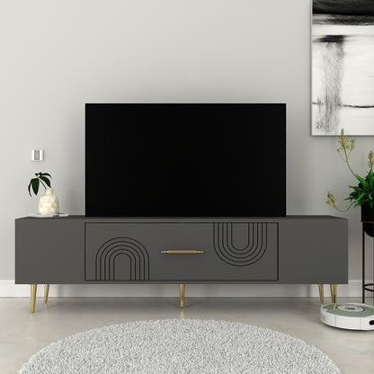 Έπιπλο Τηλεόρασης TV Βάση Σύνθεση Ανθρακί Χρυσό | 475OLV3039