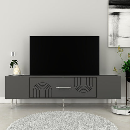 Έπιπλο Τηλεόρασης TV Βάση Σύνθεση Ανθρακί Silver | 475OLV3042
