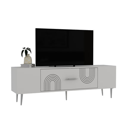 Έπιπλο Τηλεόρασης TV Βάση Σύνθεση Λευκό Silver | 475OLV3043