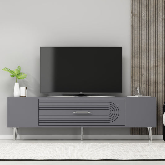 Έπιπλο Τηλεόρασης TV Βάση Σύνθεση Ανθρακί Silver | 475OLV3048