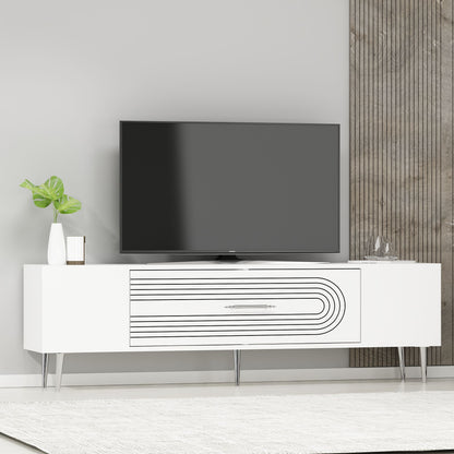 Έπιπλο Τηλεόρασης TV Βάση Σύνθεση Λευκό Silver | 475OLV3049
