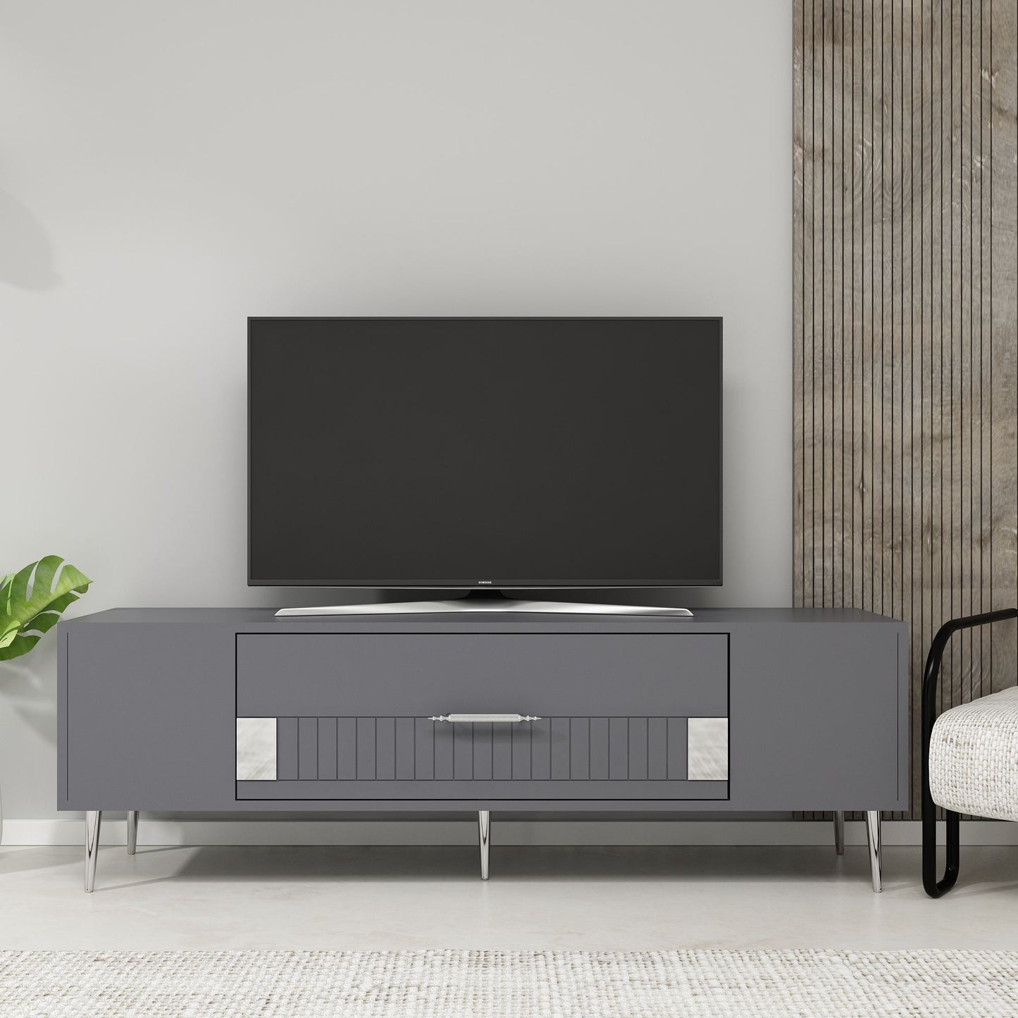 Έπιπλο Τηλεόρασης TV Βάση Σύνθεση Ανθρακί Silver | 475OLV3052